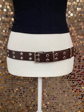 Brown belt with silver accents #325